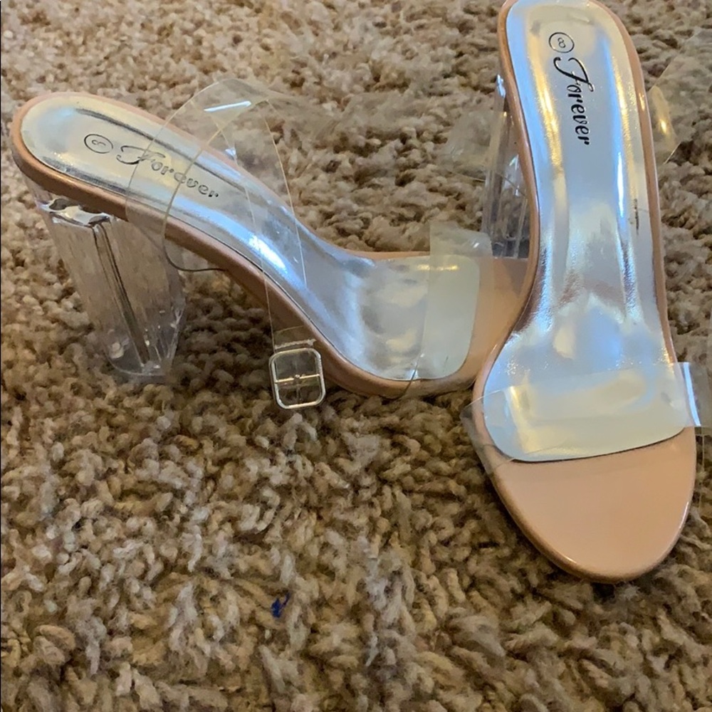 Nude/ clear heels